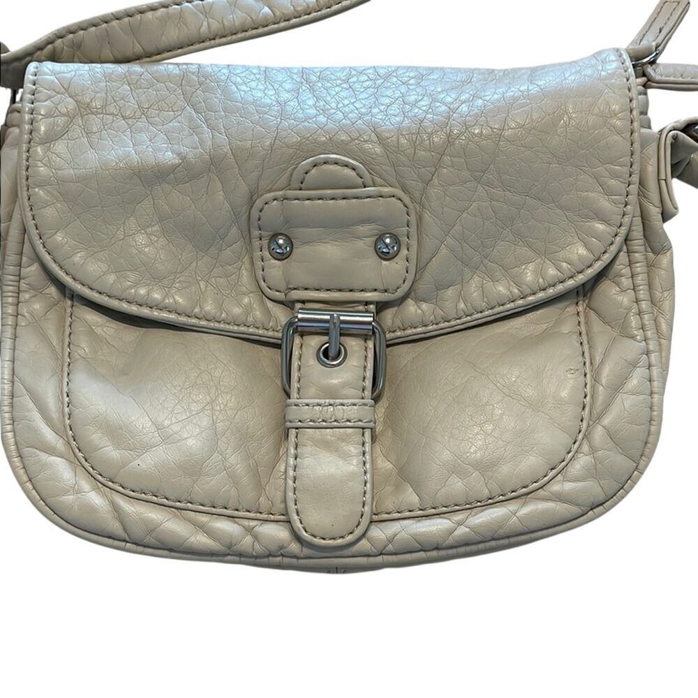 ✨ Genuine Leather Crossbody Bag NWOT Bone Off-White Flap Style Travel 🕊️ - Picture 6 of 8